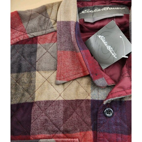 NWT Eddie Bauer Shacket Jacket Men's Small Quilted  Lined Pockets Button Up - Picture 10 of 16
